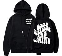 Sweat à capuche pour femme avec inscription « Have A Good Day » - Impression graphique - Manches longues - Décontracté - Oversize, 25, XXL