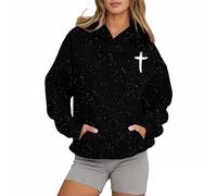 Sweat à capuche pour femme avec inscription « Proof of A Loving God » - Lettre Y2K - Jésus Automne - Pray The Lord - Pull pour adolescents - Pull décontracté - Motif foi, Noir , L