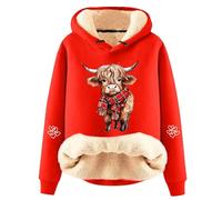 Sweat à capuche pour femme avec motif de bœuf des Highlands - Sweat à capuche avec imprimé vache écossaise et poche ventrale | Sweat-shirt de style campagnard pour les amoureux des animaux