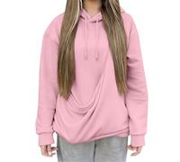 Sweat à capuche pour femme avec poche pour chat et pochette kangourou, pull de transport pour chat et chien, pull mignon à manches longues pour amoureux des animaux de compagnie, Apink, M