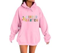 Sweat à capuche pour femme - Chemises de premier jour d'école pour la rentrée scolaire des enseignants, les vacances, les anniversaires de mariage - Hauts graphiques, rose, S