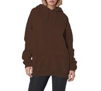 Sweat à capuche pour femme Christian Faith Over Fear Fall Graphic Jésus dessin animé Pull Pray The Lord Trendy Drawstring Letter Fleece Lined with Hood Tops Loose Fit Thin Religious God, marron, XL