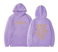 Sweat à capuche pour femme Christian God Is Good All The Time assorti avec lettre graphique Jésus - Pull fin à manches longues pour adolescents - Pull à capuche décontracté pour l'automne, violet, XXL