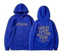 Sweat à capuche pour femme Christian God Is Good All The Time - Lettre Jésus Western avec capuche - Tenues décontractées à manches longues - Haut graphique mignon universitaire, BU1., XL