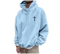 Sweat à capuche pour femme « Christian God Loves You » assorti avec inscription « I Love Jesus Fall Workou » avec motifs « Trust In The Lord Faith », bleu clair, L
