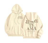 Sweat à capuche pour femme Christian Jesus Te Ama mignon plage doux sweatshirts à capuche Faith Trendy été décontracté graphique pulls coupe ample Essential God Trust In The Lord Anime 2025 Vintage