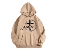 Sweat à capuche pour femme Christian Jesus The Way The Truth and The Life Beach Hoodies Trendy Letter with Hood Pullover Sweaters Faith Soft Workou Casual Graphic Tops Country God Jesus Saves, kaki