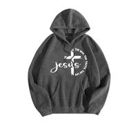 Sweat à capuche pour femme Christian Jesus The Way The Truth and The Life Beach Hoodies Trendy Letter with Hood Pullover Sweaters Faith Soft Workou Casual Graphic Tops Country God Jesus Saves, gris