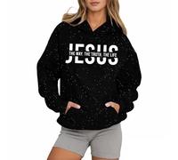 Sweat à capuche pour femme Christian Jesus The Way The Truth and The Life Uni 2025 Graphique avec capuche Faith Essential Trendy Casual Lettres Vêtements Dieu Religieux Pull mignon, Noir , M