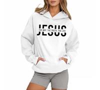 Sweat à capuche pour femme Christian Jesus The Way The Truth and The Life Uni 2025 Graphique avec capuche Faith Essential Trendy Casual Lettres Vêtements Dieu Religieux Pull mignon, blanc, M