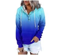Sweat à capuche pour femme - Couleur unie - Avec boutonnière - Manches longues - Avec poche - Coupe droite - Cordon de serrage - Automne - Hiver, 24, M