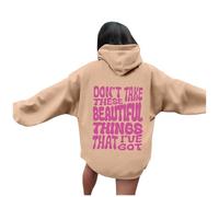 Sweat à capuche pour femme « Don'T Take These Beautiful Things That I'Ve Got with Hood » Automne Décontracté Western Pull à capuche Workou Lettre graphique Tendance Tops Ample Confort pour femme, kaki