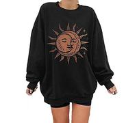 Sweat À Capuche pour Femme Fille - Manches Longues Veste Mode Vintage Confortable Et Doux Pull Femme Long Et Large Sweet Original Capuche pour Automne Et Hiver