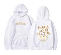 Sweat à capuche pour femme « God Is Good All The Time 2026 » - Lettre chrétienne - Coupe ample avec capuche - Pour adolescents - Graphique de Jésus - Vêtements gothiques décontractés - Hauts tendance