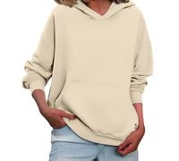 Sweat à capuche pour femme - Grandes tailles - Pull à capuche pour femme - Manches longues - Sweat à capuche basique - Couleur unie - Streetwear - T-shirt long en coton - Confortable - Pull long