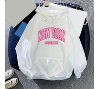 Sweat à Capuche pour femme Homme Coupe Ample Lettres Sweat à | pour Coupe ample et dÃ©contractÃ©e, idÃ©ale pour cacher les formes ou superposer des vÃªtements en automne(White S)