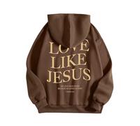 Sweat à capuche pour femme - Inspirant et significatif - Capuche - Poche kangourou - Sweatshirt religieux typographique - Inscription croix - T-shirt à manches longues pour l'église, Stil-i03 Marron