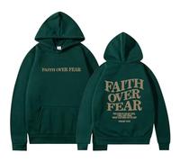 Sweat à capuche pour femme Jesus Faith Over Fear Coupe ample Christian Preppy avec capuche Pull à capuche Trust In The Lord Workou Décontracté Graphique Manches longues Lettre Sweatshirt Fall Thin God