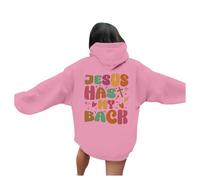 Sweat à capuche pour femme Jésus Jésus a mon dos universitaire graphique mode chrétienne à capuche « I Love Jesus » pour adolescents Chandails universitaires Chandails Faith God Sweatshirts mignons
