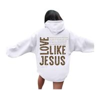 Sweat à capuche pour femme Jesus Love Like Jesus Mode avec capuche Christian College Pull à capuche Trust In The Lord Comfort Lettre Graphique Pulls Y2K Thin Faith I Love Jesus Preppy, blanc, XXL
