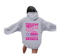 Sweat à capuche pour femme « Meet at The Beach », Gris clair., S