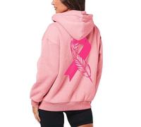 Sweat à Capuche pour Femme Octobre Ruban Rose Sensibilisation Cancer Sein, vêtement emblématique Combat Cancer, représentation puissante