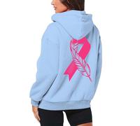 Sweat à Capuche pour Femme Octobre Ruban Rose Sensibilisation Cancer Sein, vêtement emblématique Combat Cancer, représentation puissante
