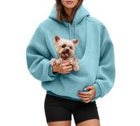 Sweat à Capuche pour Femme Poche - Pull à Manches Longues pour Les Amoureux des Animaux Domestiques Kangourou Chien Chat Titulaire Transporteur Pochette Sweat-Shirt d'hiver Respirant Mode Sweats