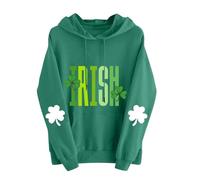 Sweat à capuche pour femme pour la Saint-Patrick - Trèfle vert - Imprimé lettre - Élégant cœur - Sweat-shirt pour couple - Tendance - Décontracté, violet, M