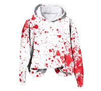 Sweat à Capuche pour Femme Problème Résolu pour Adolescentes Pull d'halloween Manches Longues Imprimé Halloween avec Blood éclaboussures de Hoodie Graphique Horreur Oversize Sweatshirt