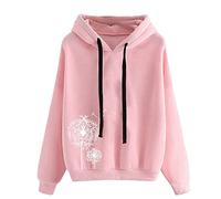 Sweat à capuche pour femme - Pull classique à capuche avec cordon de serrage et poches - Imprimé cœurs - Pull décontracté et confortable - Coupe ample - Haut à manches longues, Rose-3., M