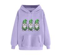 Sweat à capuche pour femme - Sweat à capuche pour la Saint-Patrick - Pull amusant pour femme - Sweats à capuche trèfle - Offres quotidiennes - Manches longues (86#violet, XL)