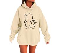 Sweat à capuche pour femme - Veste de survêtement cropped - Veste à capuche - Pull à capuche - Ventre nu - Cordon de serrage - Haut streetwear - T-shirt à manches longues - Cadeau d'Halloween, beige