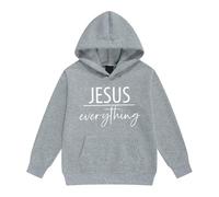 Sweat à capuche pour fille confortable inspirant Sweat à capuche poche kangourou Sweatshirt religieux minimaliste Inscription unie T-shirt à manches longues pour l'église, Stil-o09 Gris, 12-13 ans