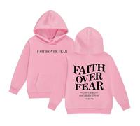 Sweat à Capuche pour Fille Jesus Faith Over Fear Essential Hoodies Workou décontracté Graphique chrétien Haut à Capuche Dieu drôle Coupe Ample Plage été avec Capuche Tenues Anime I Love Jesus