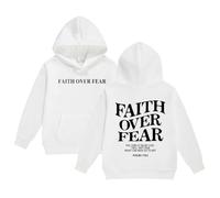 Sweat à Capuche pour Fille Jesus Faith Over Fear Essential Hoodies Workou décontracté Graphique chrétien Haut à Capuche Dieu drôle Coupe Ample Plage été avec Capuche Tenues Anime I Love Jesus