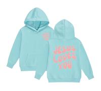 Sweat à Capuche pour Filles Jesus Faith Over Fear Essential Hoodies Workou décontracté Graphique chrétien Hauts à Capuche Dieu drôle Coupe Ample Plage été avec Capuche Tenues Anime I Love Jesus