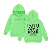 Sweat à Capuche pour Filles Jesus Faith Over Fear Essential Hoodies Workou décontracté Graphique chrétien Haut à Capuche Dieu drôle Coupe Ample Plage été avec Capuche Tenues Anime I Love Jesus f18