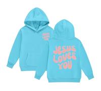 Sweat à Capuche pour Filles Jesus Faith Over Fear Essential Hoodies Workou décontracté Graphique chrétien Hauts à Capuche Dieu drôle Coupe Ample Plage été avec Capuche Tenues Anime I Love Jesus
