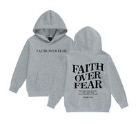 Sweat à Capuche pour Filles Jesus Faith Over Fear Essential Hoodies Workou décontracté Graphique chrétien Haut à Capuche Dieu drôle Coupe Ample Plage été avec Capuche Tenues Anime I Love Jesus f18