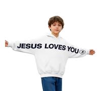 Sweat à Capuche pour Filles Jesus Faith Over Fear Essential Hoodies Workou décontracté Graphique chrétien Haut à Capuche Dieu drôle Coupe Ample Plage été avec Capuche Tenues Anime I Love Jesus f23