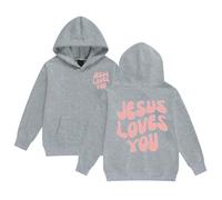 Sweat à Capuche pour Filles Jesus Faith Over Fear Essential Hoodies Workou décontracté Graphique chrétien Haut à Capuche Dieu drôle Coupe Ample Plage été avec Capuche Tenues Anime I Love Jesus f19