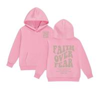 Sweat à Capuche pour Filles Jesus Faith Over Fear Essential Hoodies Workou décontracté Graphique chrétien Haut à Capuche Dieu drôle Coupe Ample Plage été avec Capuche Tenues Anime I Love Jesus f21