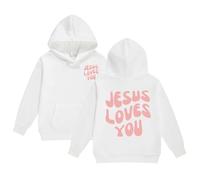 Sweat à Capuche pour Filles Jesus Faith Over Fear Essential Hoodies Workou décontracté Graphique chrétien Hauts à Capuche Dieu drôle Coupe Ample Plage été avec Capuche Tenues Anime I Love Jesus
