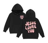 Sweat à Capuche pour Filles Jesus Faith Over Fear Essential Hoodies Workou décontracté Graphique chrétien Hauts à Capuche Dieu drôle Coupe Ample Plage été avec Capuche Tenues Anime I Love Jesus