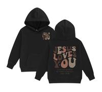 Sweat à Capuche pour Filles Jesus Faith Over Fear Essential Hoodies Workou décontracté Graphique chrétien Haut à Capuche Dieu drôle Coupe Ample Plage été avec Capuche Tenues Anime I Love Jesus f20