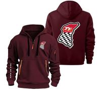 Sweat à Capuche Pour Homme 1/4 Pour I.s.l.e Of M.a.n T..t Pulls Sweat à Capuche Confortable Vêtements D'extérieur à Capuche à Manches Longues Pull à Demi-zip Manteaux à Capuche Hauts Red-3 Samll