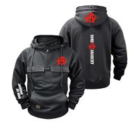 Sweat À Capuche pour Homme A.na.rc.h.y S.on.s Manteau Ample Demi Zip Veste Manches Longues Imprimé Vêtements De Sport avec Poches Shirt-SHSe||m