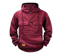 Sweat à capuche pour homme avec demi-fermeture éclair surdimensionné pour
