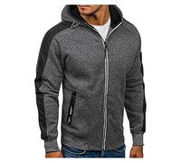 Sweat à capuche pour homme avec fermeture éclair - Coupe ajustée - Manches longues - Avec poches zippées - Confortable et respirant - Pull de sport classique polyvalent - Décontracté, Noir , XL